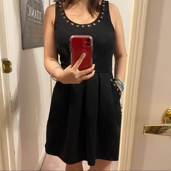 Studded Dress with Pockets - Picture 2 of 4